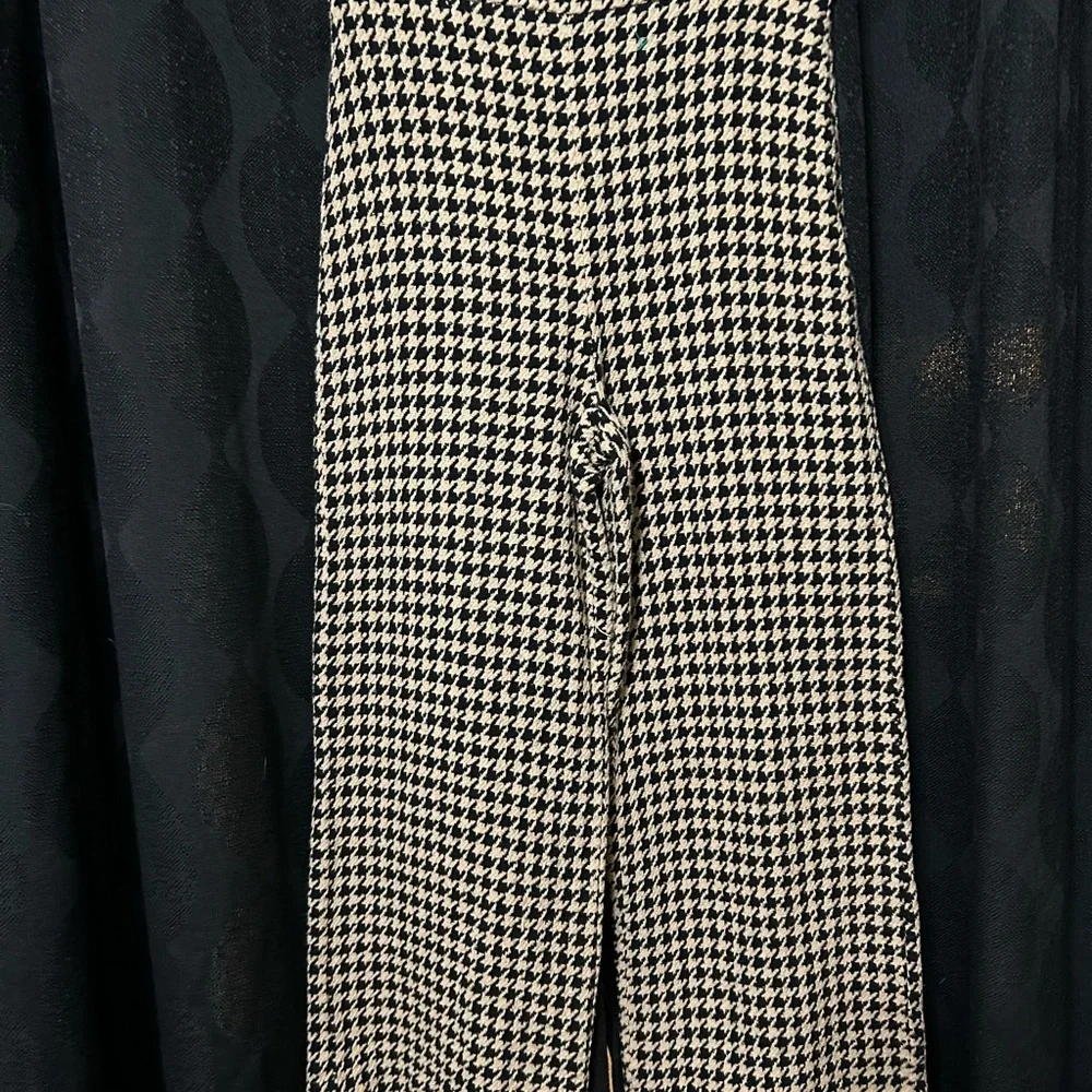 Zara Houndstooth Ankle/ Wide LegSweater Pants Size Small - Picture 10 of 15